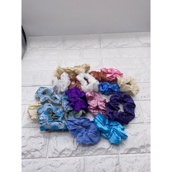 19pcs Assorted Hair Scrunchies Set Silk & Velvet Elastic Ponytail Holders Women - Picture 4 of 8